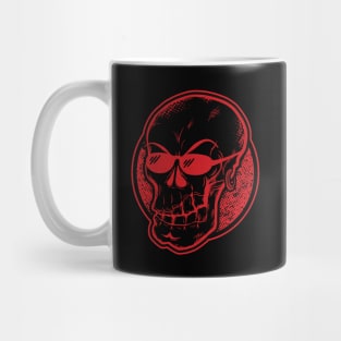 Cool skull with sunglasses (black & red) Mug